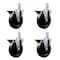 Service Caster 5'' Hard Rubber Wheel Swivel 7/8'' Square Stem Caster Set with Brake, 4PK SCC-SQ20S514-HRS-PLB-78-4 - alternate 1